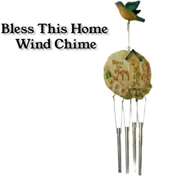 Wind Chimes Bless This Home Bird House Wind Chime - Picture 2 of 9